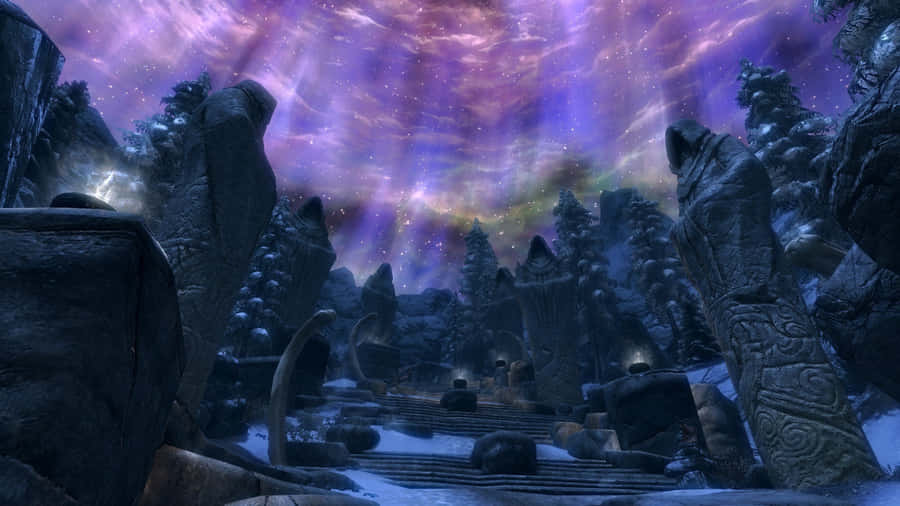 Mystical Sovngarde Skyline Wallpaper