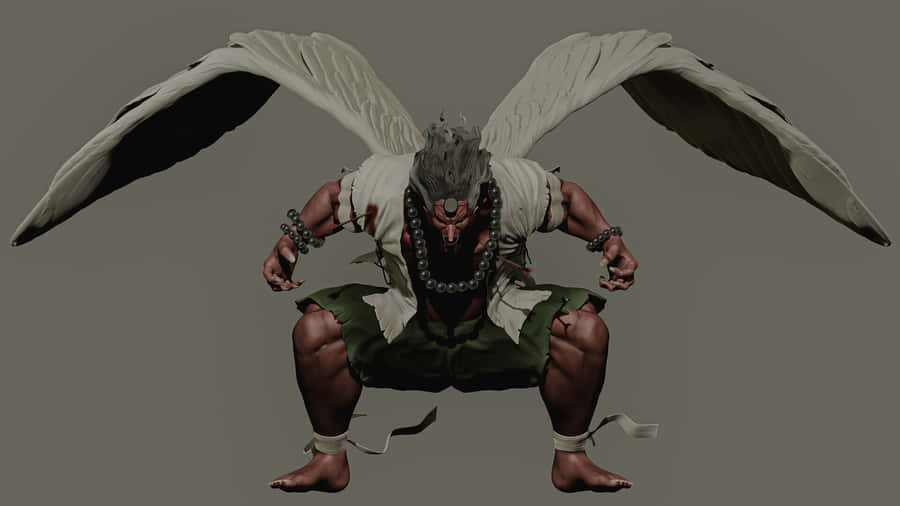 Mystical Tengu On A Moonlit Night Wallpaper