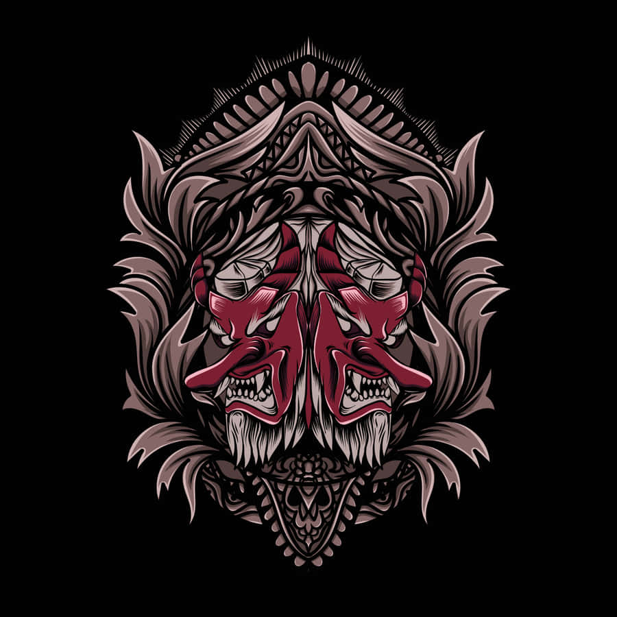 Mystical Tengu Surrounded By Nature Wallpaper