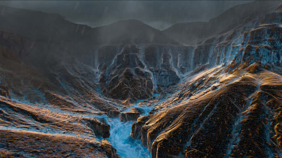 Mystical_ Valley_ River_ Flow Wallpaper