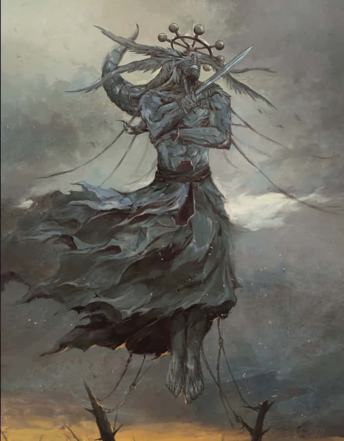 Mystical_ Warrior_ Suspended_in_ Air Wallpaper