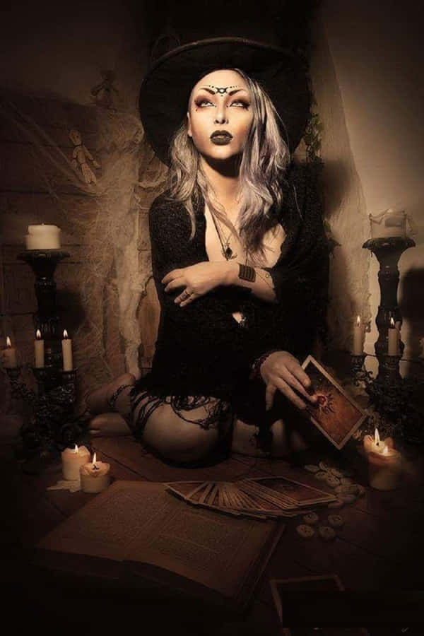 Mystical Witch Costume On Display Wallpaper