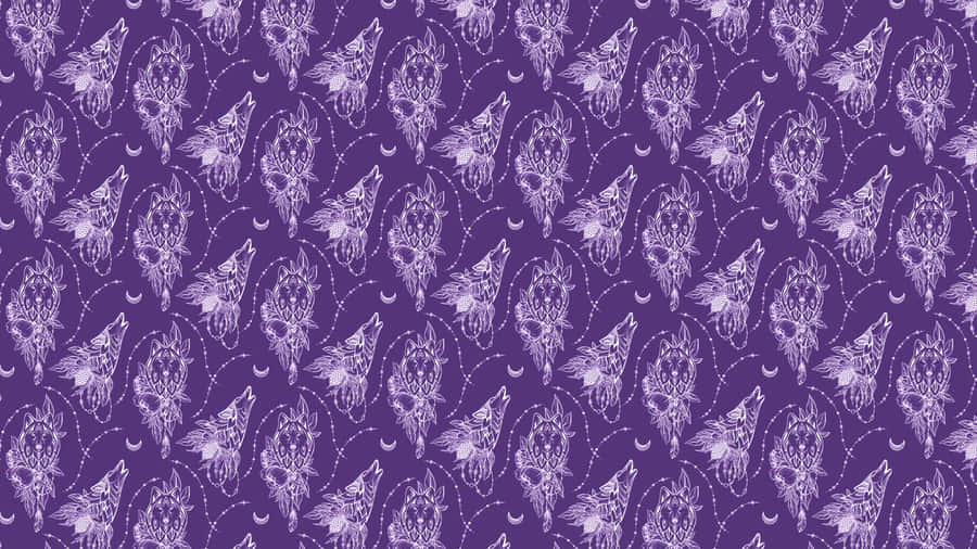 Mystical Wolf Pattern Wallpaper