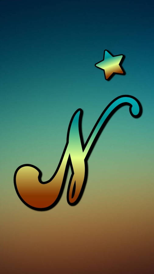 N Script Font With A Star Wallpaper