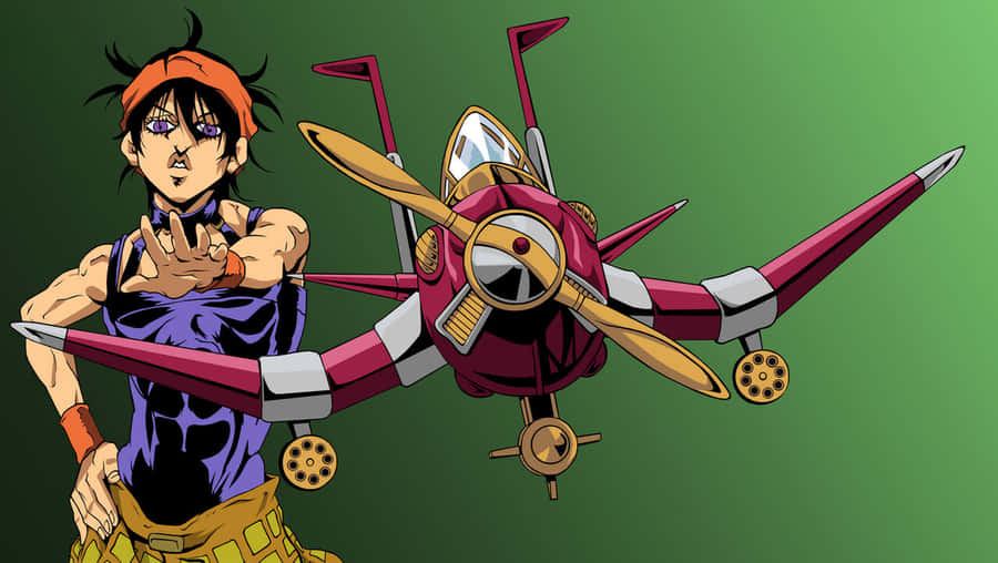Narancia Ghirga Posing With His Stand Wallpaper