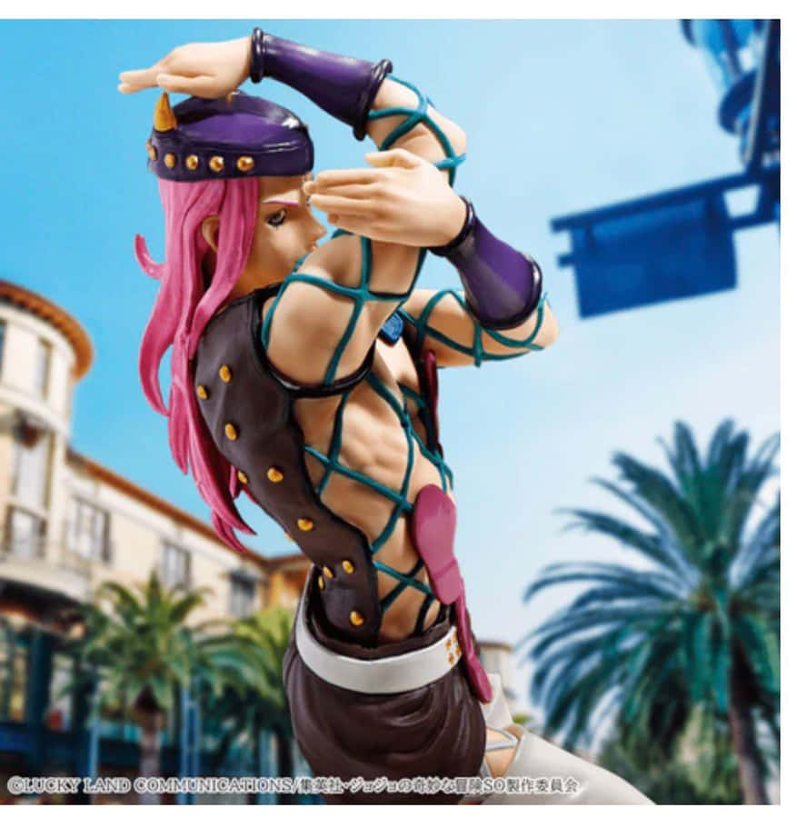 Narciso Anasui Showcasing His Stand Ability In A Fierce Battle Wallpaper