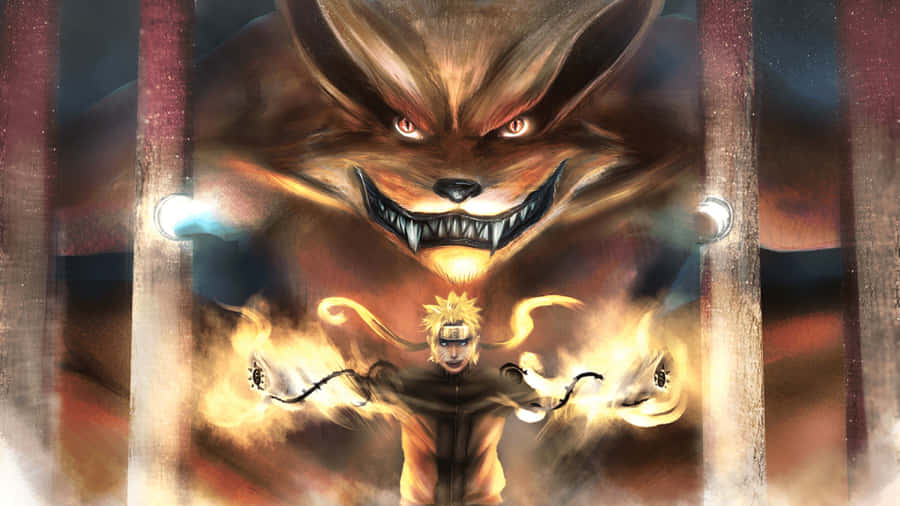 Naruto And Nine Tails Fox Wallpaper