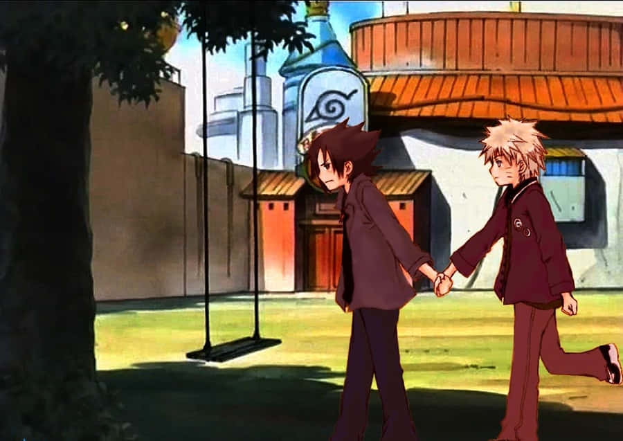 Naruto Swing Sasuke Holding Hands Wallpaper