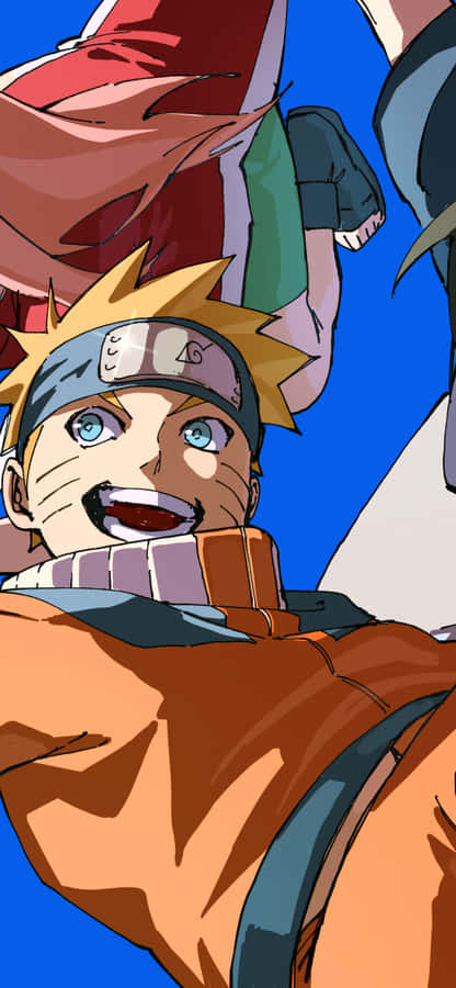 Naruto_ Team_7_ Looking_ Upward Wallpaper