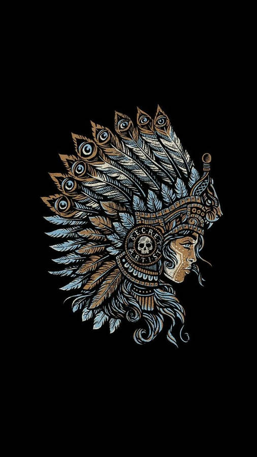 Native American Woman Appreciating The Strength & Beauty Of Nature Wallpaper