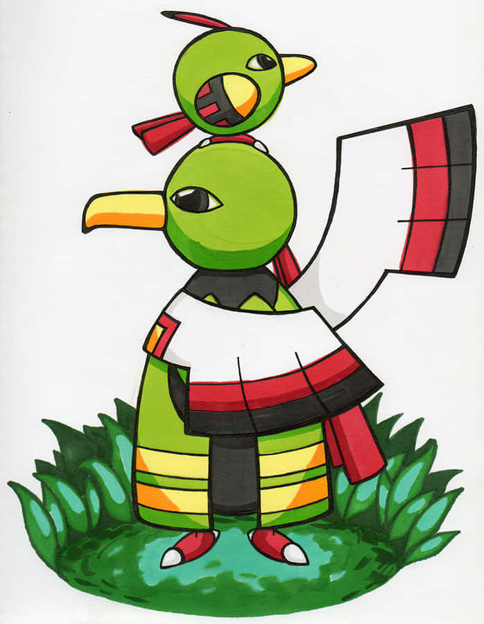 Natu Perched On The Head Of Xatu Wallpaper