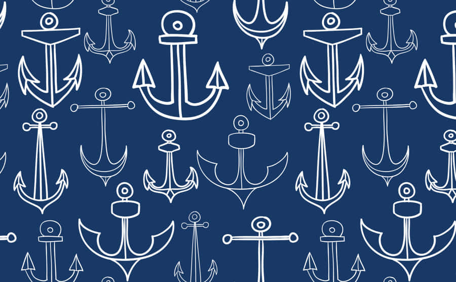 Nautical Anchors Pattern Background Wallpaper