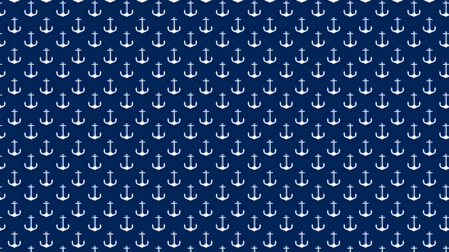 Nautical Anchors Pattern Preppy Blue Wallpaper