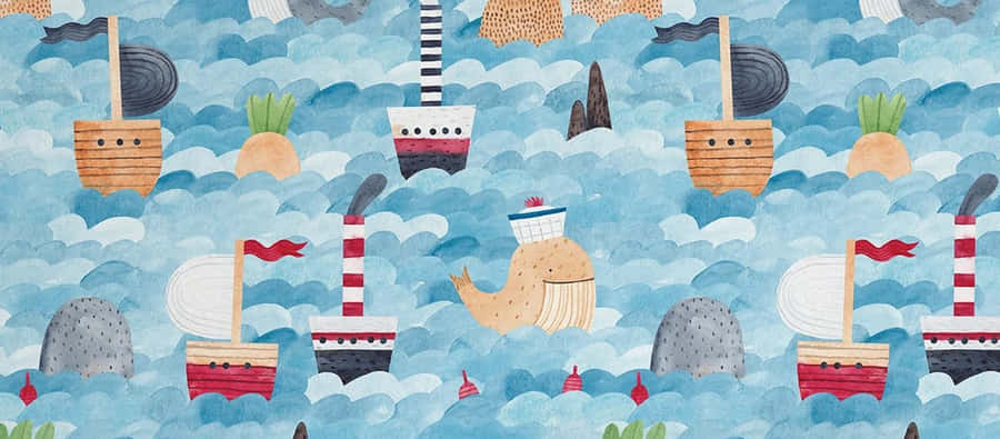 Nautical Theme Pattern Wallpaper Wallpaper