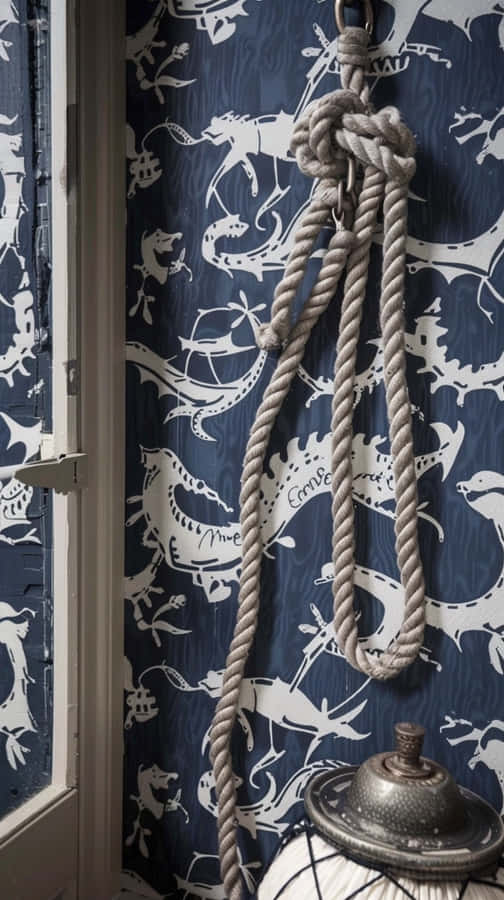 Nautical Themed Ropeand Wallpaper Decor Wallpaper