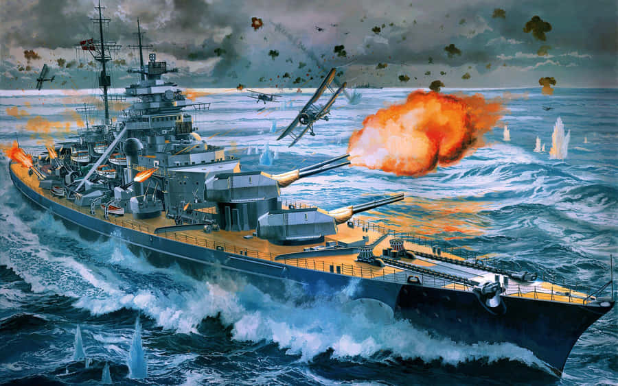 Naval_ Battle_ Artwork Wallpaper