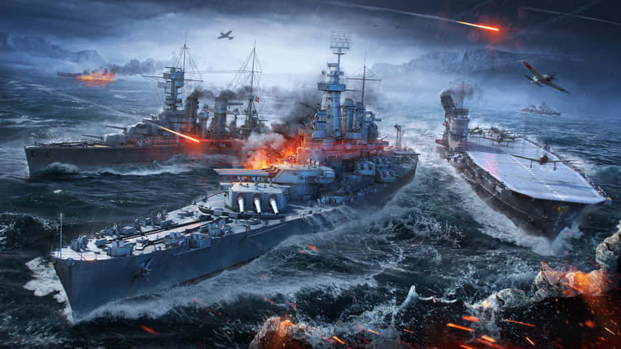 Naval_ Battle_ Artwork Wallpaper