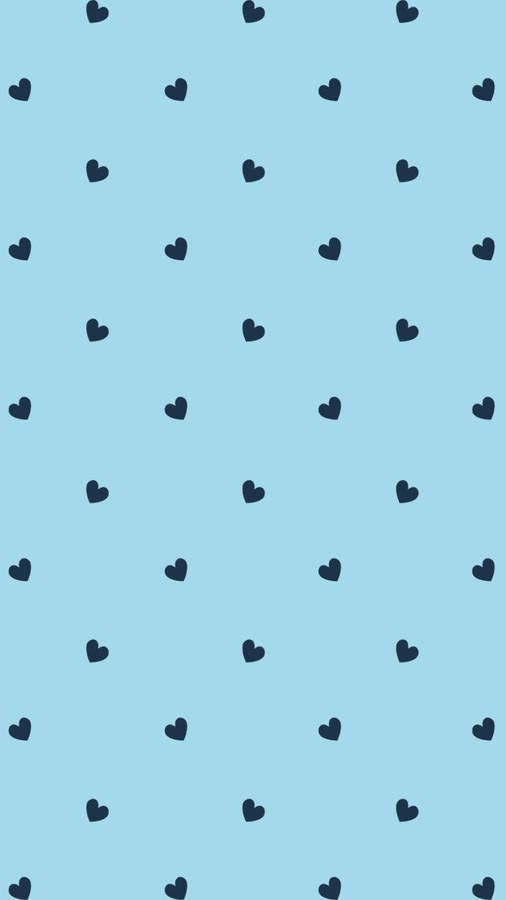 Navy Blue Heart Pattern Wallpaper