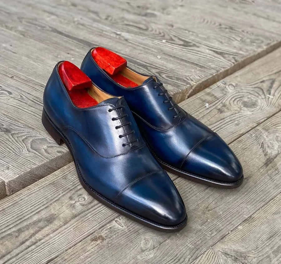 Navy Blue Leather Dress Shoes Wallpaper
