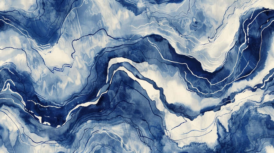 Navy White Marble Texture Wallpaper