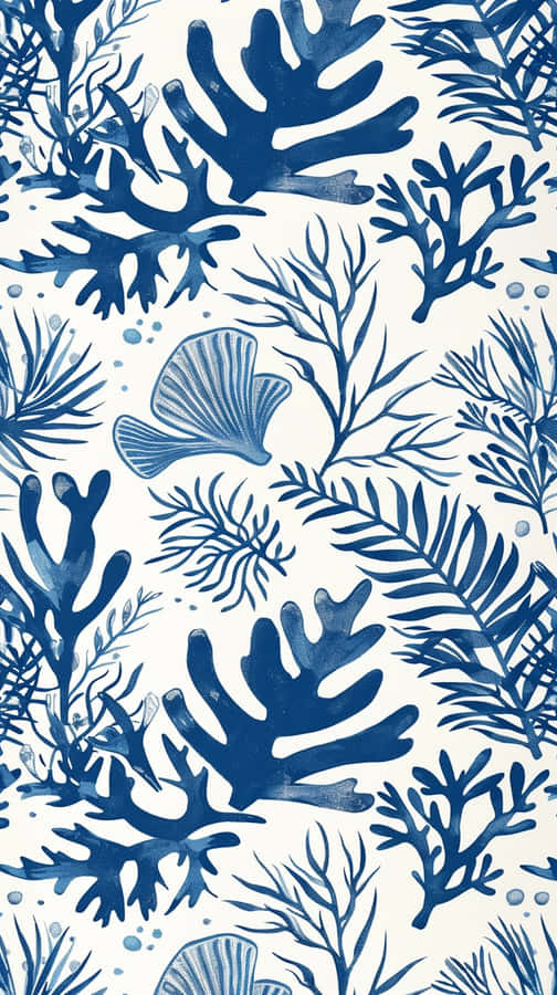 Navy White Marine Pattern Wallpaper