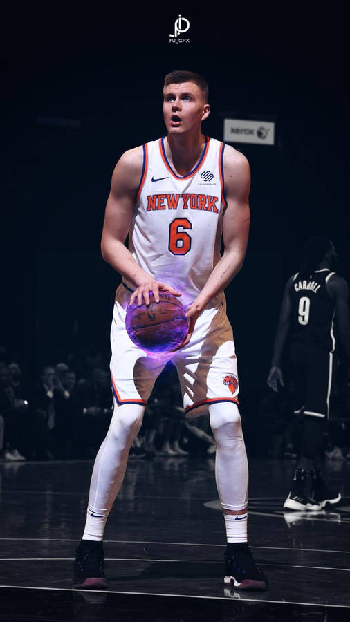Nba Basketball Kristaps Porzingis Photo Art Wallpaper