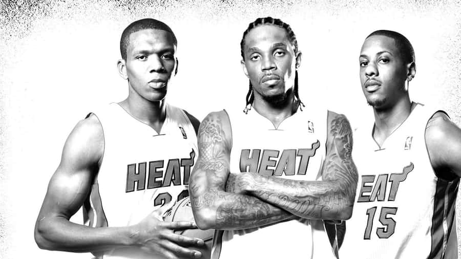 Nba Power Forward Udonis Haslem On The Court Ready To Lead The Miami Heat To A Victory. Wallpaper