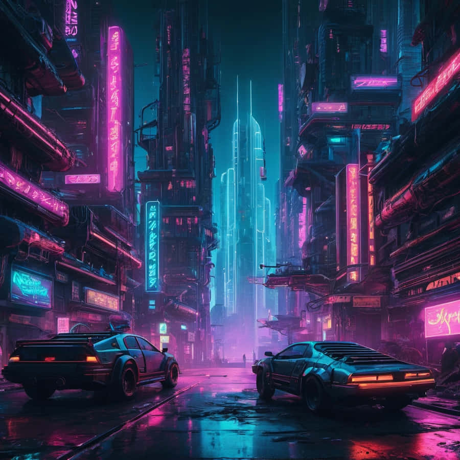 Neon Cyberpunk Cityscape.jpg Wallpaper