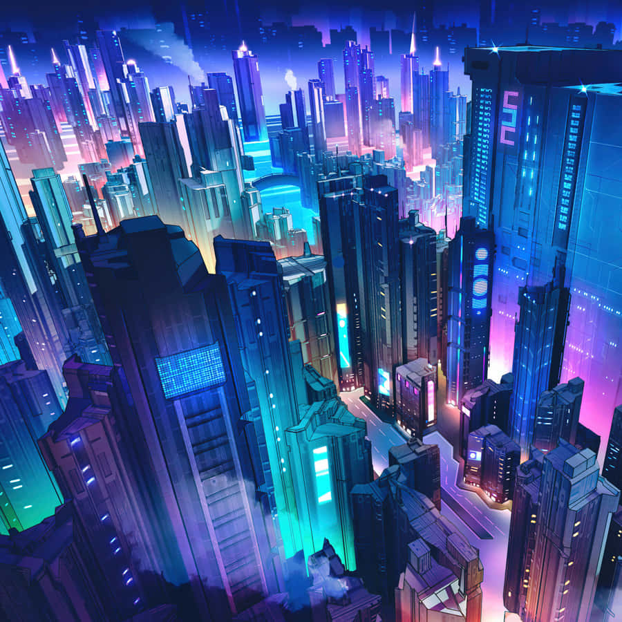 Neon Cyberpunk Cityscape.jpg Wallpaper