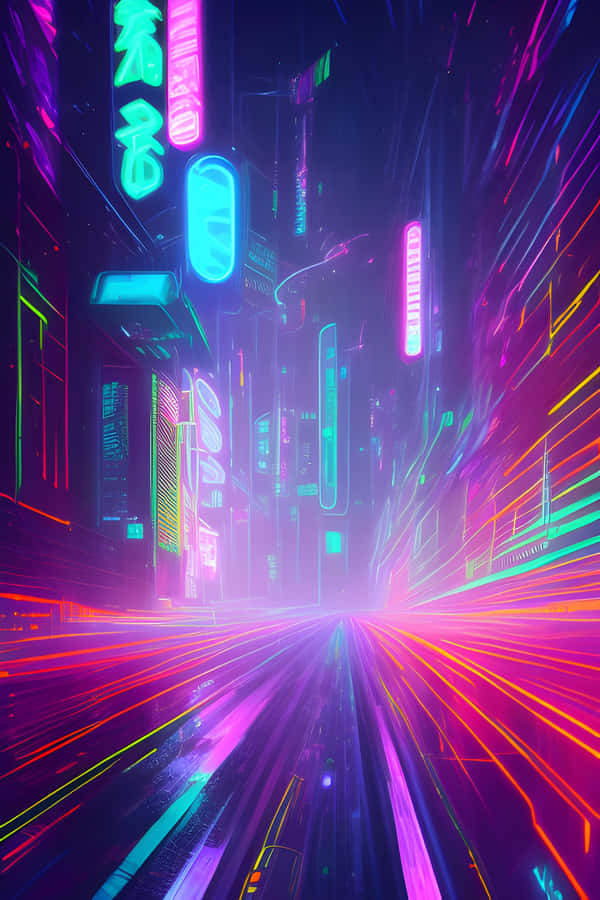 Neon Cyberpunk Cityscape Wallpaper