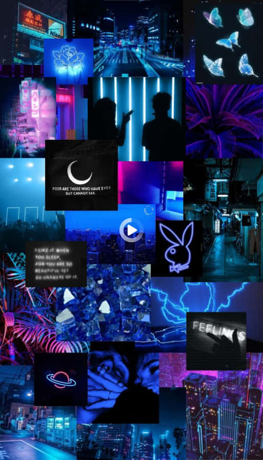 Neon_ Dark_ Purple_ Aesthetic_ Collage.jpg Wallpaper