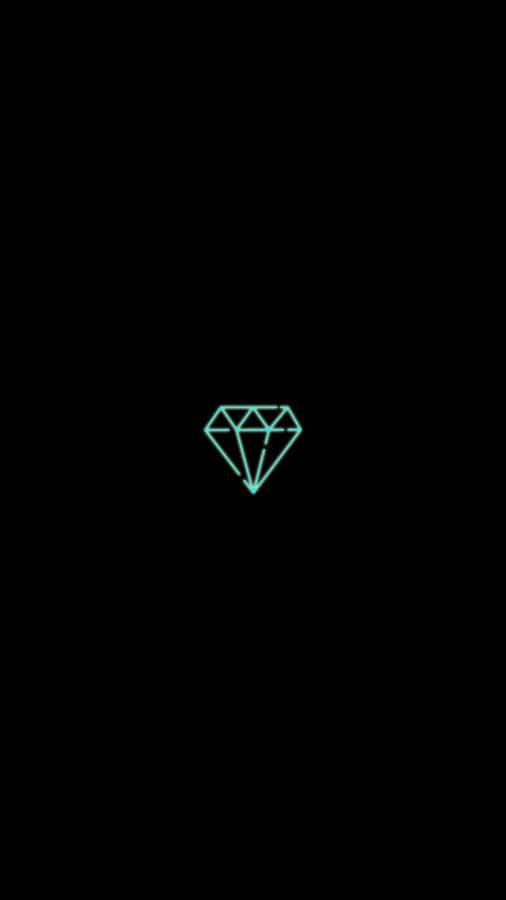 Neon Diamond Black Background Wallpaper