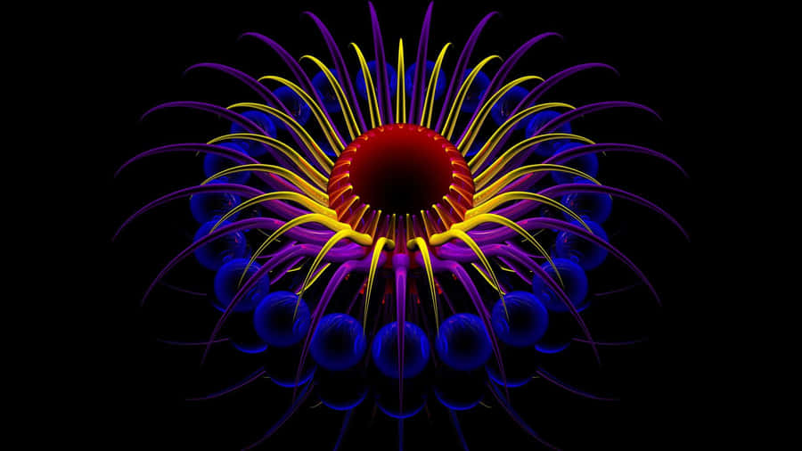 Neon_ Flower_ Abstract_ Art Wallpaper