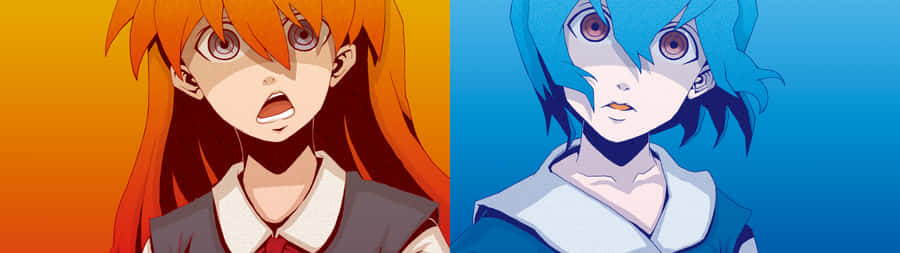 Neon Genesis Evangelion Girls 3840x1080 Anime Wallpaper
