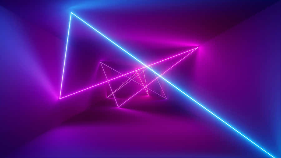 Neon Geometric Light Tunnel Wallpaper
