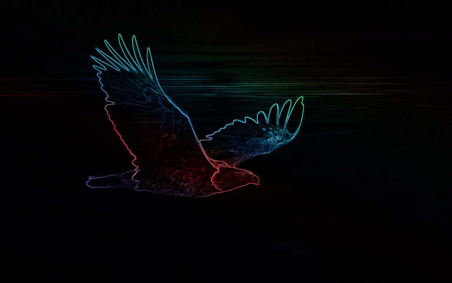 Neon Glow Eaglein Flight Wallpaper