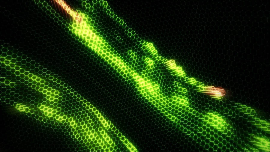 Neon Green Hexagons Wallpaper