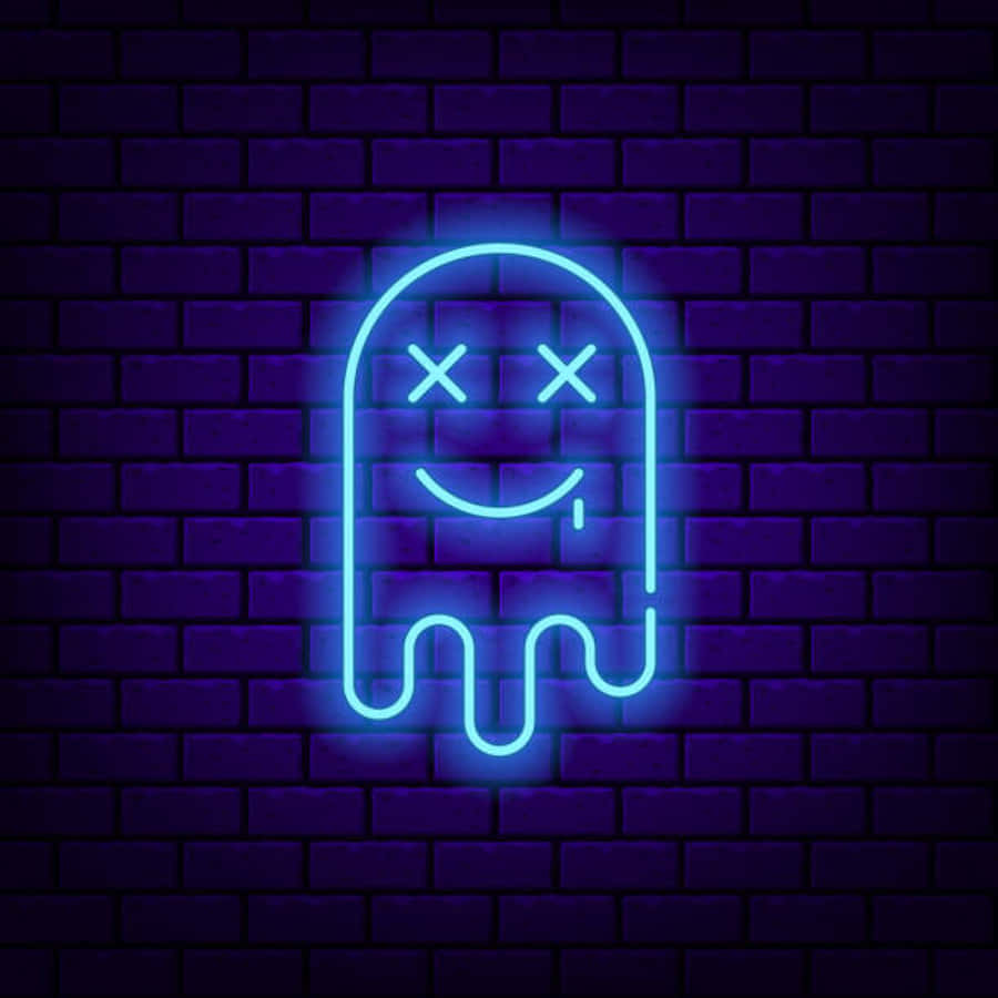 Neon Halloween Ghost Sign Wallpaper