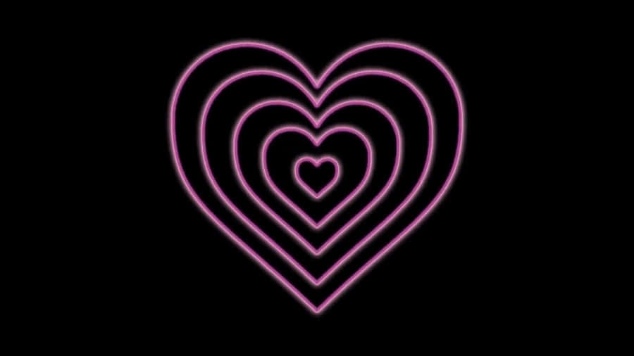 Neon_ Heart_ Aura_ Background Wallpaper