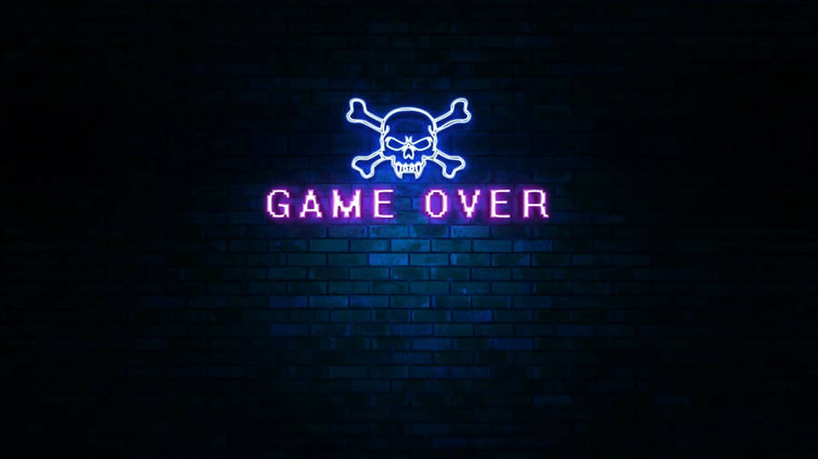 Neon Lights Game Over Wallpaper
