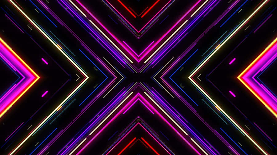 Neon Lights Symmetry Abstract Wallpaper