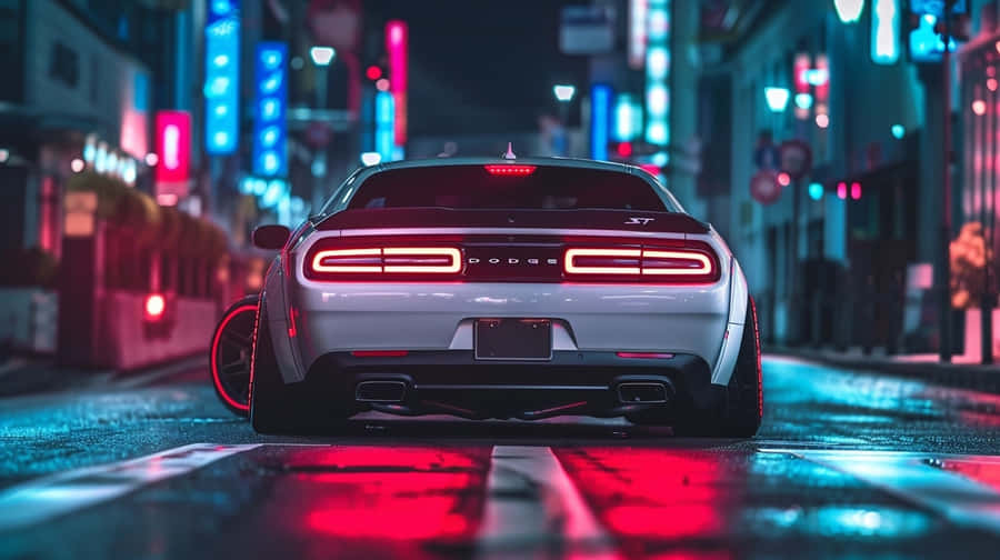 Neon Night Dodge Charger Hellcat Wallpaper