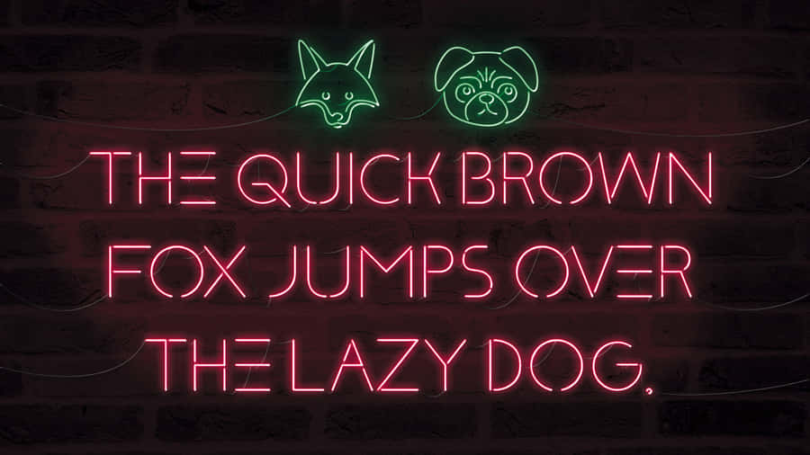 Neon Pangramwith Foxand Dog Wallpaper