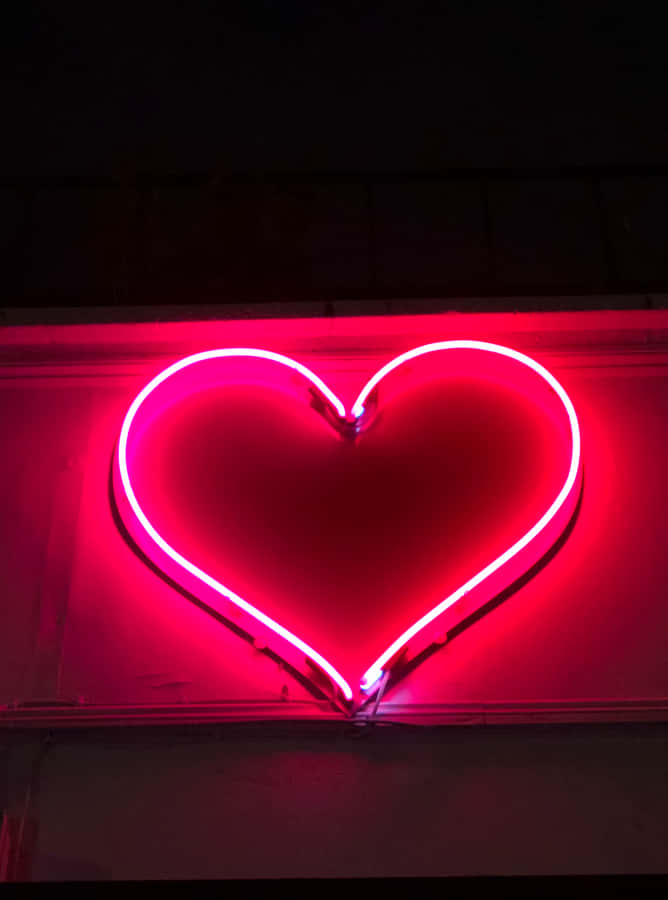 Neon Pink Heart Pfp Wallpaper