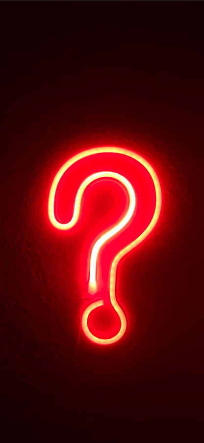 Neon Question Mark Light Red Aesthetic Wallpaper