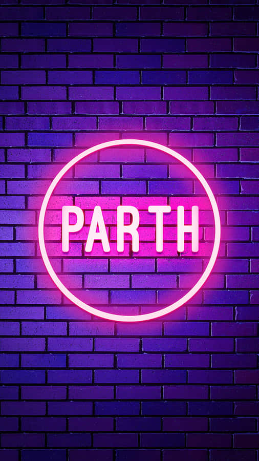 Neon Sign Name Parth Purple Brick Wall Wallpaper