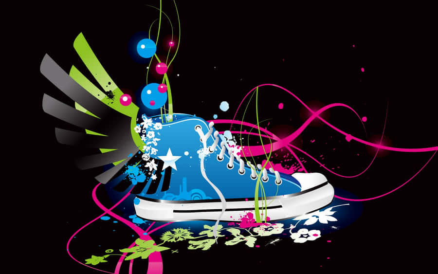 Neon Sneaker Artwork Wallpaper