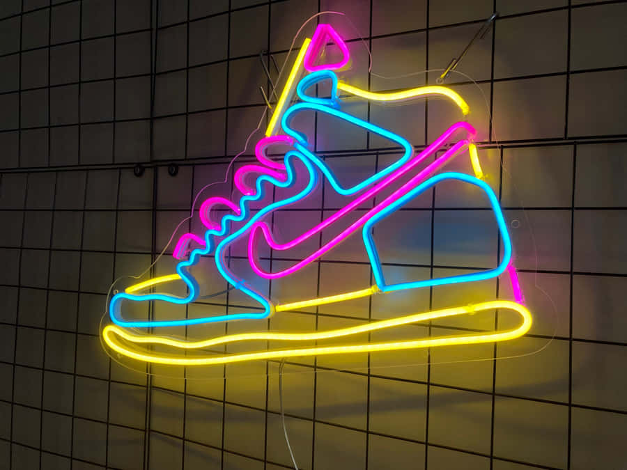 Neon Sneaker Sign Wallpaper