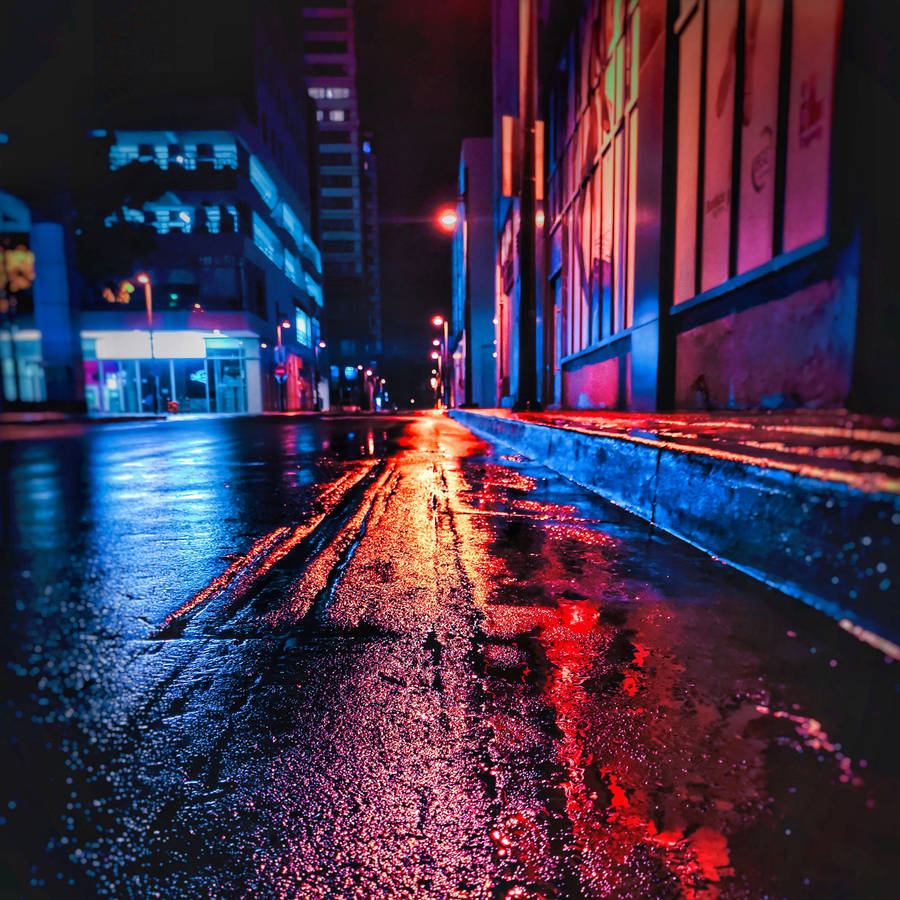 Neon Street Ipad Air 4 Wallpaper