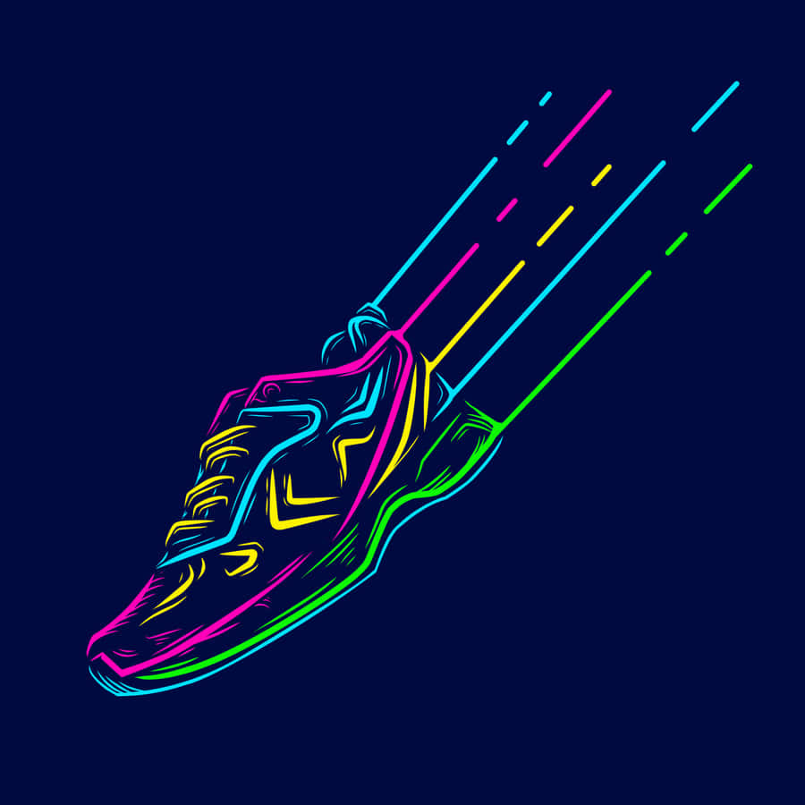 Neon Trail Sneaker Wallpaper